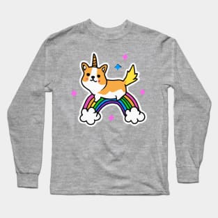 Corgi Unicorn Rainbow Dog Owner Welsh Corgi Kids Funny Dog Long Sleeve T-Shirt